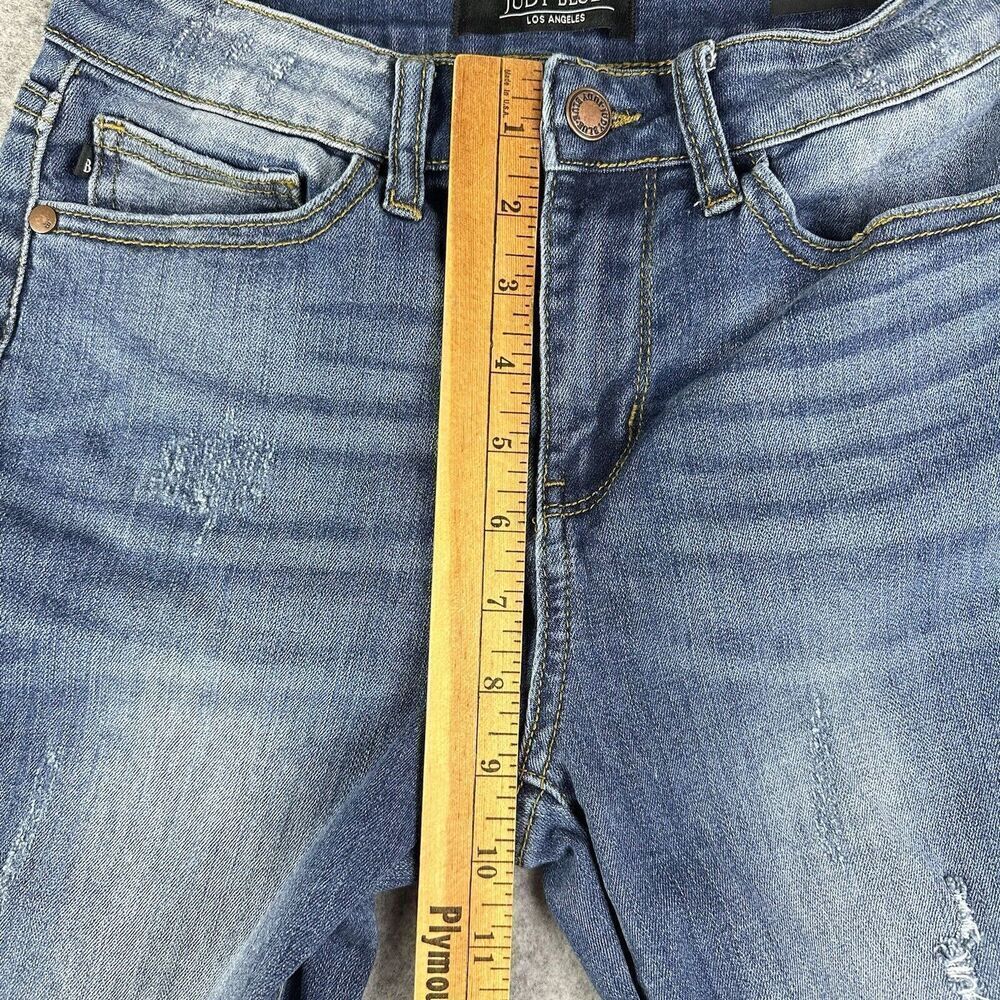 Judy Blue Jeans Womens 28 Distressed Relaxed Fit Dark Wash Everyday Stretch - Picture 11 of 16